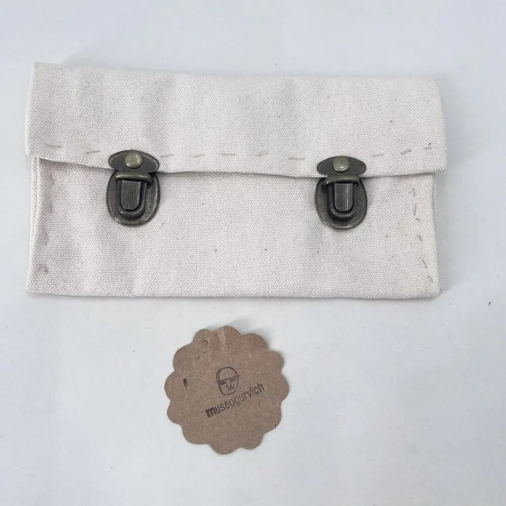 Museo Gurvich Ivory Canvas Travel Pouch Bag Made in Uruguay - 8